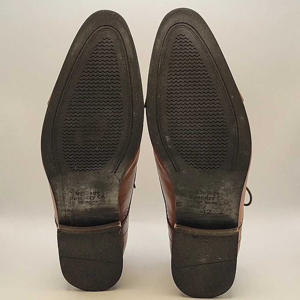 Vintage Foundry Co. Cap Toe Oxford Dress Shoes Men's US 12 Brown Leather Lace Up
